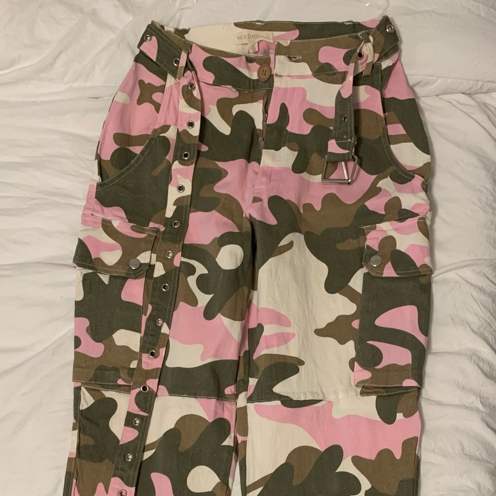 Pink and Green Cargo Pants